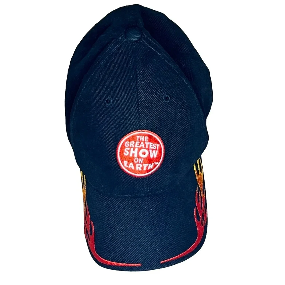 Ringling Bros Circus Hat Youth OSFM Black Flame Greatest Show On Earth Snapback